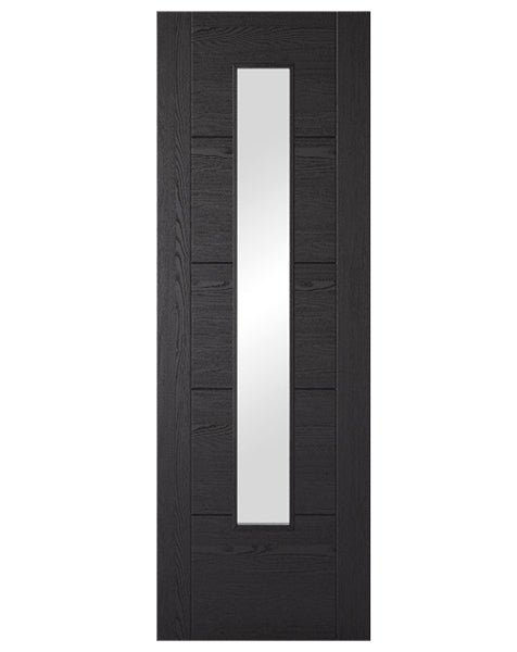 Vancouver Fully Finished Charcoal Black Clear Glazed 1L FD30 Fire Door🔥