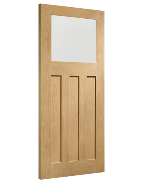 DX Unfinished Oak Door with Obscure Glass