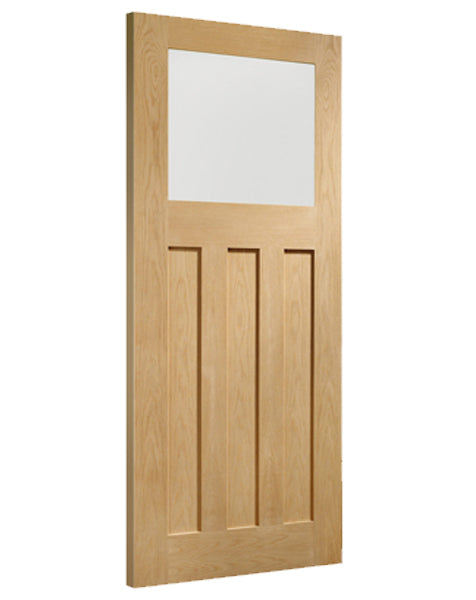 DX Fully Finished Internal Oak Door with Obscure Glass