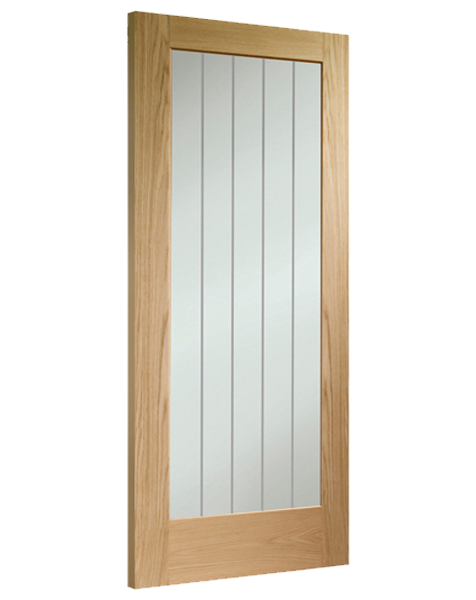 Suffolk Essential Unfinished Oak Pattern 10 with Clear Etched Glass