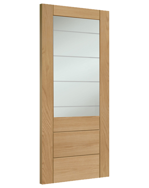 Palermo Essential Unfinished Oak 2XG with Clear Etched Glass