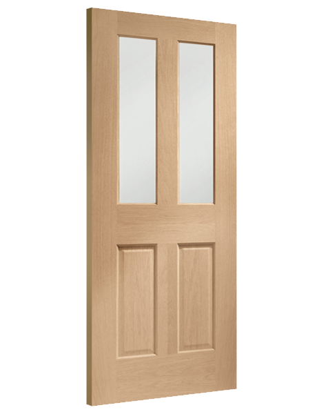 Malton Unfinished Oak Fire Door with Clear Glass🔥