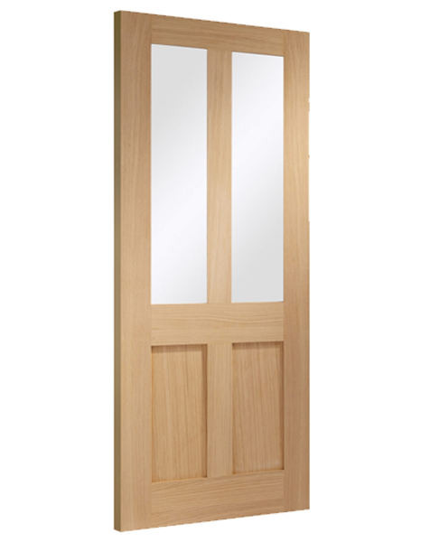 Malton Shaker Unfinished Oak Door with Clear Glass