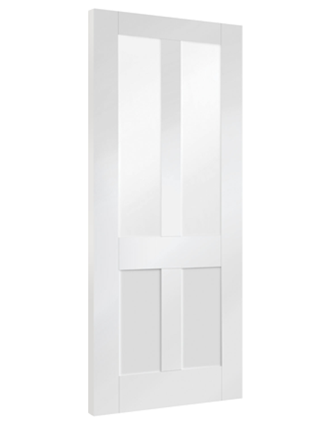 Malton Shaker Internal White Primed Door with Clear Glass