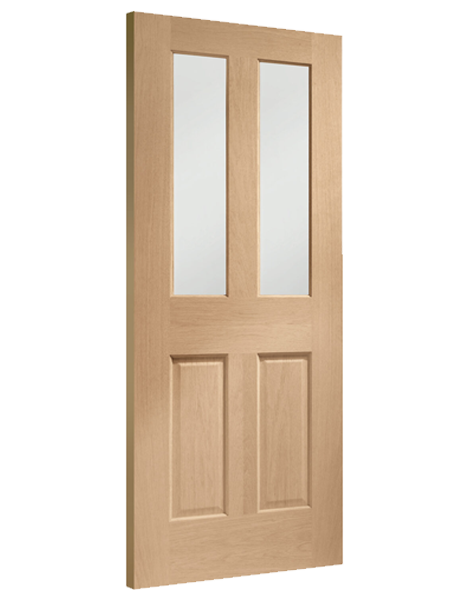 Malton Pre-Finished Internal Oak Door with Clear Bevelled Glass