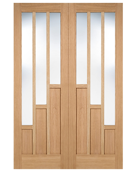 Coventry Unfinished Oak Clear Glazed 3L Rebated Pair