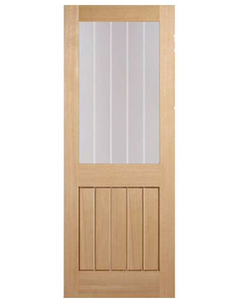 Mexicano Fully Finished Oak Clear Glazed Half Light FD30 Fire Doorš„