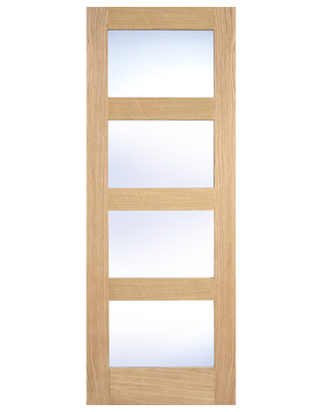 Shaker Unfinished Oak Clear Glazed 4L