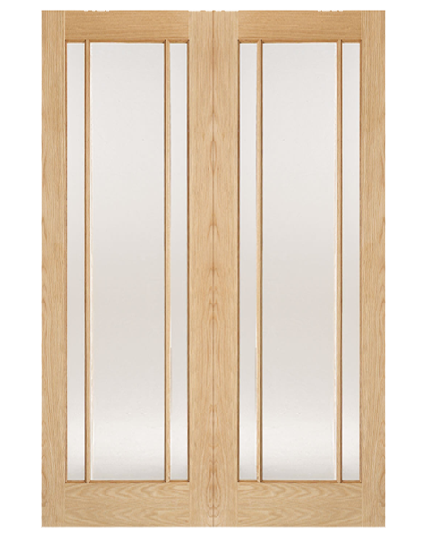 Lincoln Unfinished Oak Clear Glazed 3L Rebated Pair