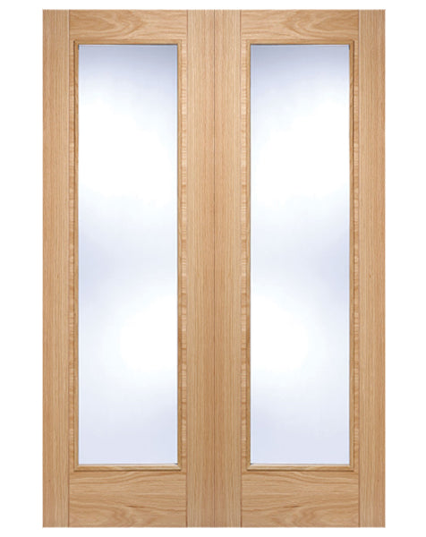 Vancouver Fully Finished Oak 1L Clear Glazed Rebated Pair