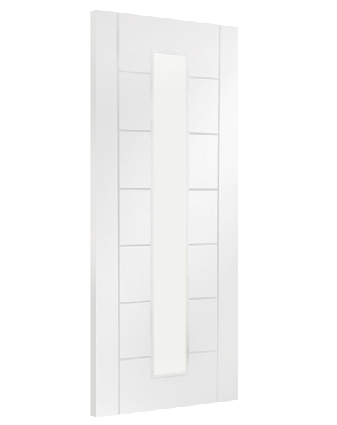 Palermo 1 Light White Primed Door with Clear Glass