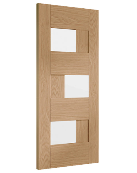 Perugia Pre-finished Oak Door with Clear Glass
