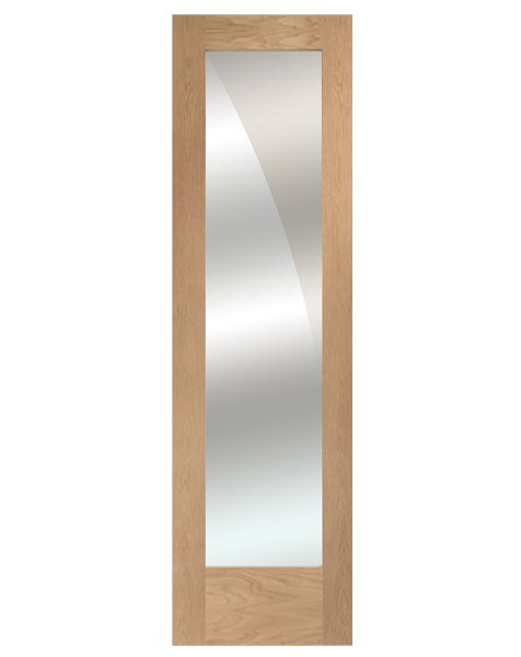 Pattern 10 Unfinished Oak Door with Mirror Panel