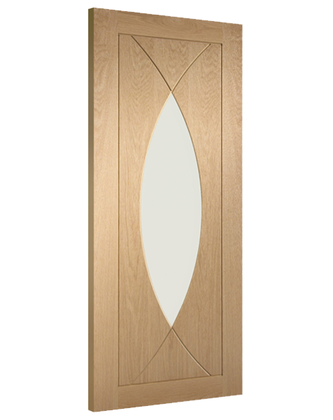 Pesaro Unfinished Oak Door with Clear Glass