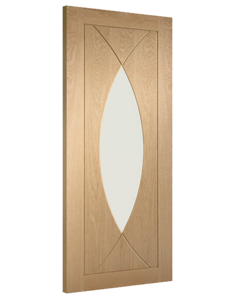 Pesaro Unfinished Oak with Clear Glass FD30 Fire Door🔥