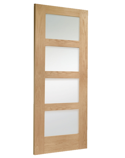 Shaker 4 Light Fully Finished Oak with Clear Glass