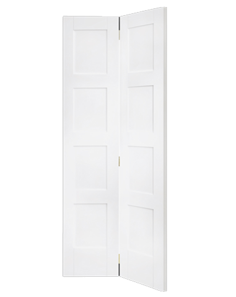 Shaker 4 Panel Bi-Fold White Primed
