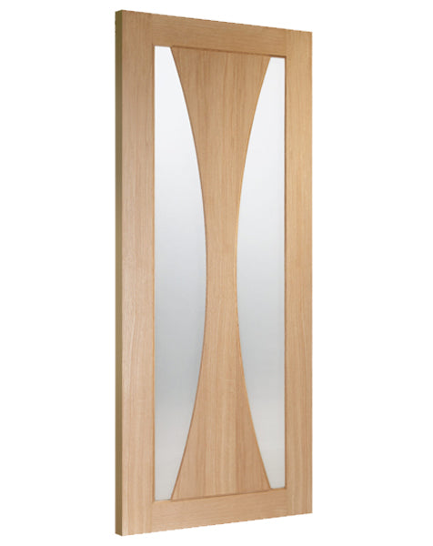 Verona Internal Unfinished Oak Door with Obscure Glass