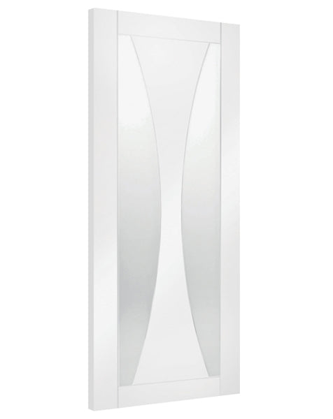 Verona Internal White Primed Door with Clear Glass