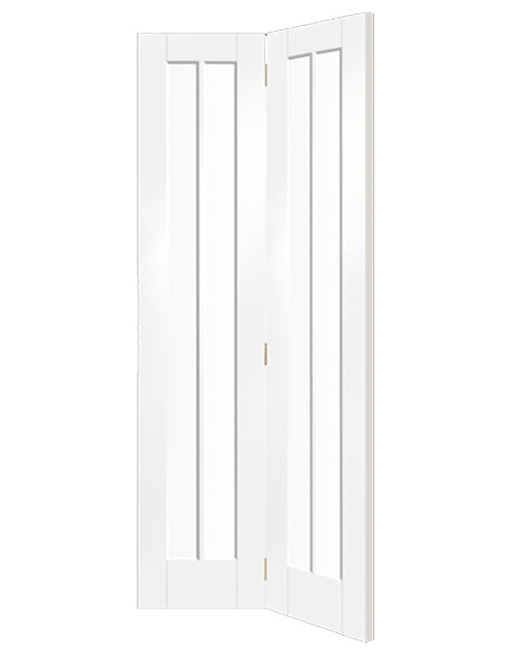 Worcester Internal White Primed Bi-Fold Door with Clear Glass