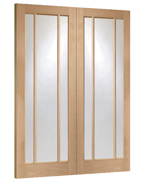 Worcester Unfinished Oak Rebated Door Pair with Clear Glass