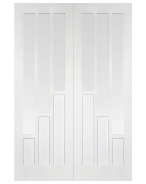 Coventry White Primed Clear Glazed Rebated Pair