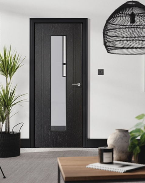 Monaco Black Laminate Clear Glazed