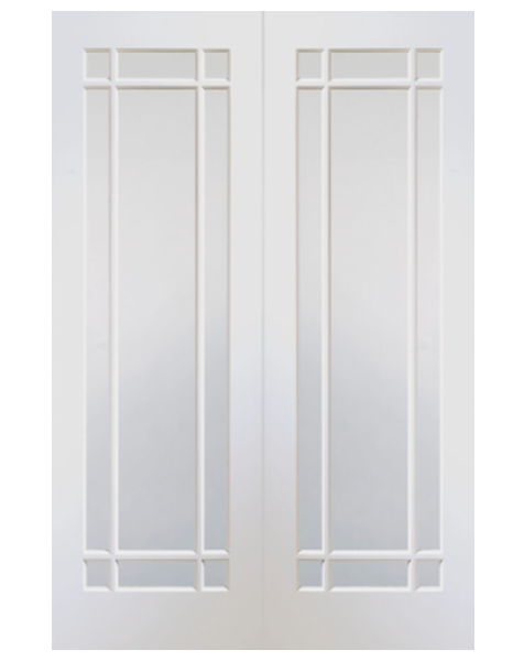 Cheshire Internal White Primed Rebated Door Pair with Clear Glass
