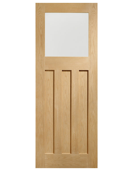 DX Unfinished Oak Door with Obscure Glass
