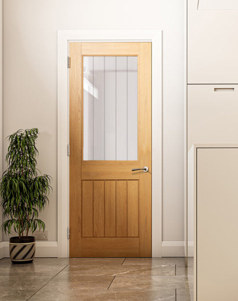 Ely Fully Finished Oak 2 Panel Glazed