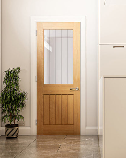 Ely Fully Finished Oak 2 Panel Glazed