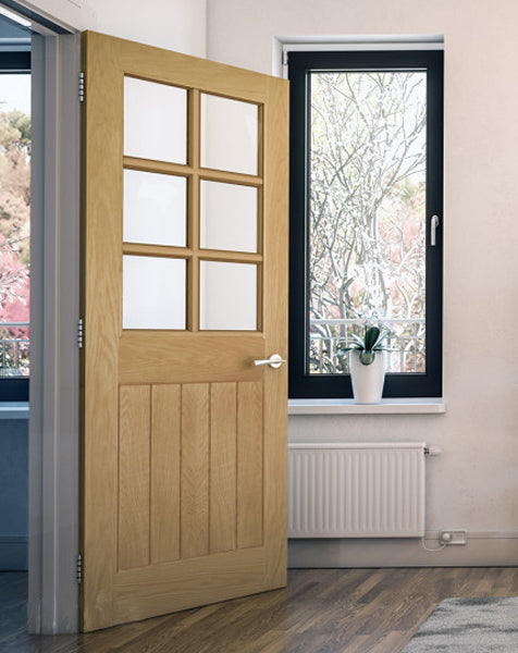 Ely Unfinished Oak Bevelled Glazed (6L)