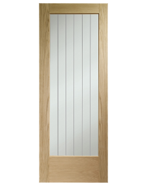 Suffolk Essential Unfinished Oak Pattern 10 with Clear Etched Glass