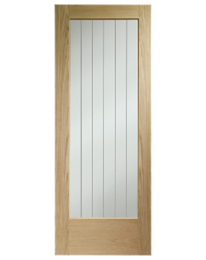 Suffolk Essential Unfinished Oak Pattern 10 with Clear Etched Glass