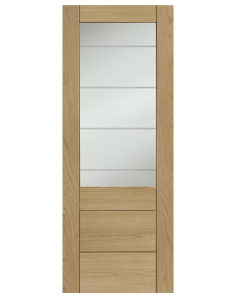 Palermo Essential Unfinished Oak 2XG with Clear Etched Glass