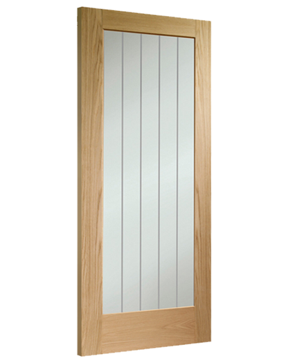 Suffolk Essential Unfinished Oak Pattern 10 with Clear Etched Glass