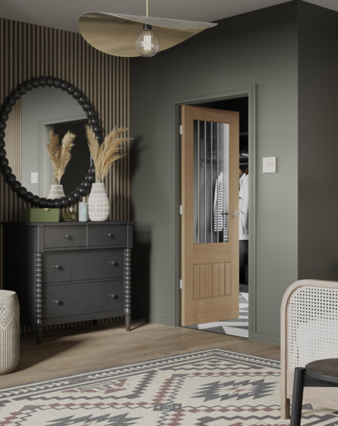 Suffolk Essential 2XG Unfinished Oak with Clear Etched Glass