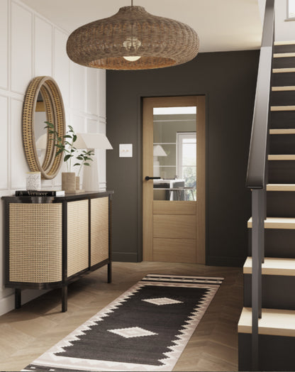Palermo Essential Unfinished Oak 2XG with Clear Etched Glass