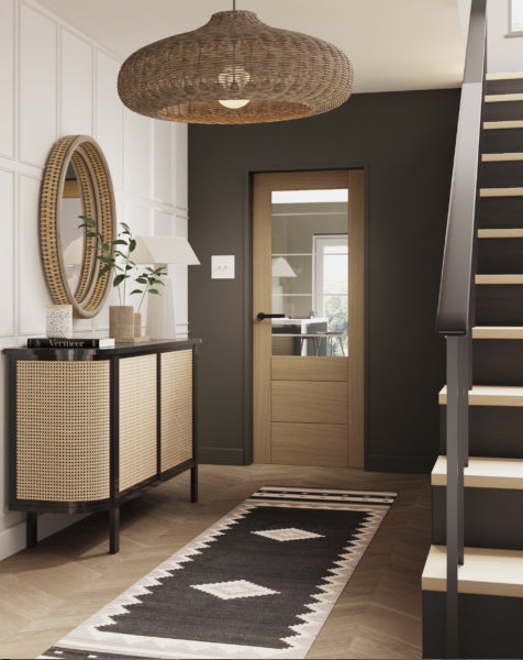 Palermo Essential Unfinished Oak 2XG with Clear Etched Glass