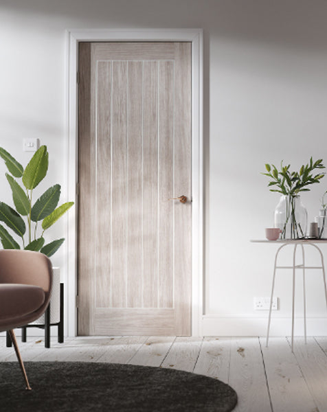 Mexicano Fully Finished Laminated Light Grey FD30 Fire Door