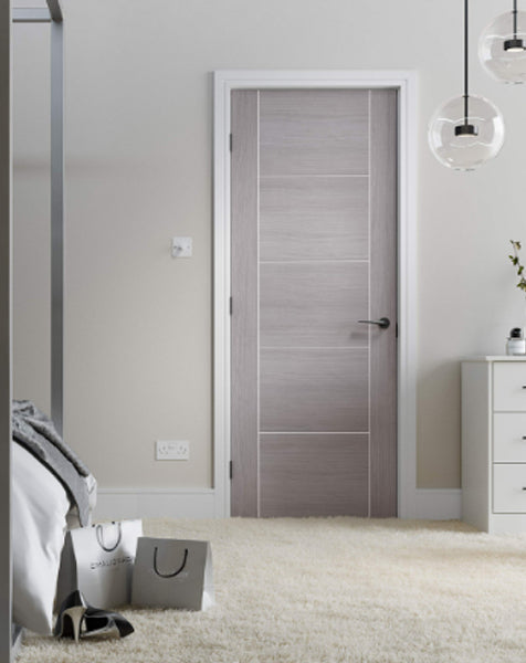 Vancouver 5P Fully Finished Light Grey FD30 Fire Door