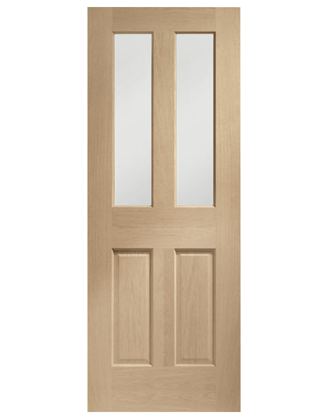 Malton Pre-Finished Internal Oak Door with Clear Bevelled Glass