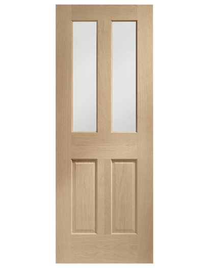 Malton Pre-Finished Internal Oak Door with Clear Bevelled Glass
