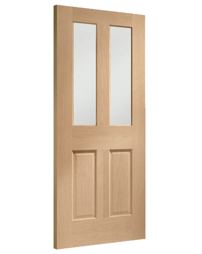 Malton Pre-Finished Internal Oak Door with Clear Bevelled Glass