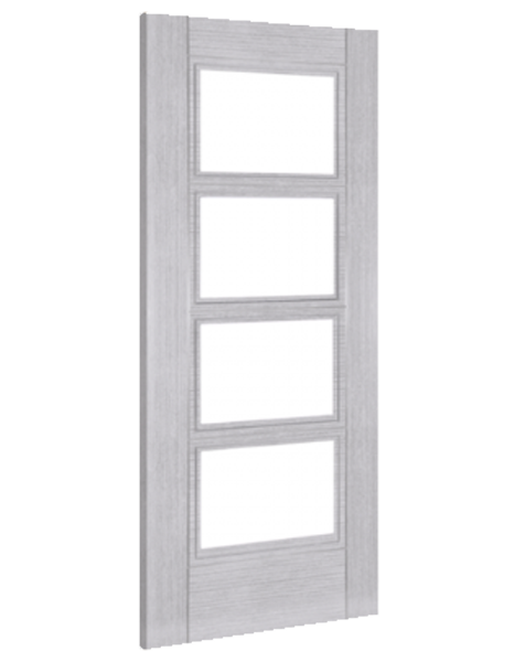 Montreal Fully Finished Light Grey Ash Glazed FD30 Fire Door 🔥