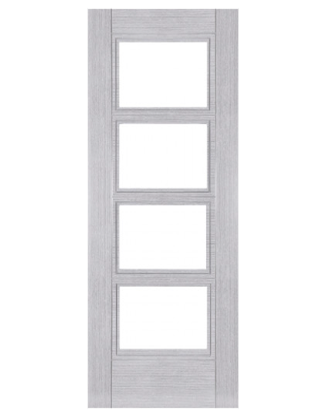 Montreal Fully Finished Light Grey Ash Glazed FD30 Fire Door 🔥