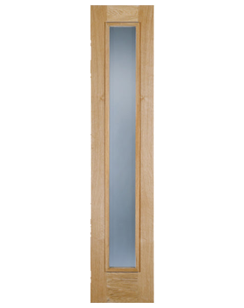 Frosted Sidelight Glazed 1L Unfinished Oak EXTERNAL