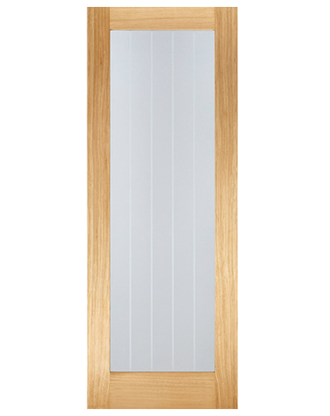 Oak Mexicano Pattern 10 Glazed Pre-Finished Fire Door