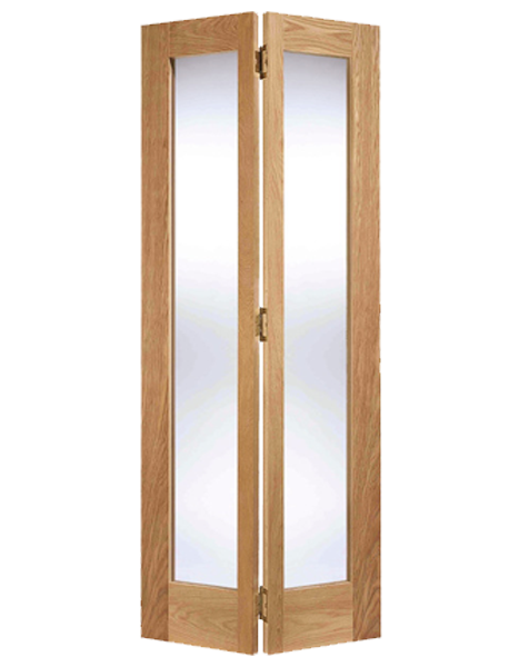 Pattern 10 Unfinished Oak Clear Glazed 2L Bi-Fold