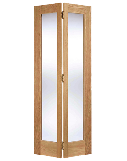 Pattern 10 Unfinished Oak Clear Glazed 2L Bi-Fold